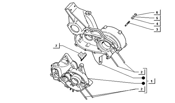 Motor Kurbelgehäuse - Ape TM 218ccm 2T AC 1984- ATM2 00001001