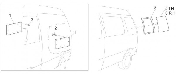 Fahrgestell Seitenfenster hinten - Porter Multitech 1300ccm 4T LC 2017-