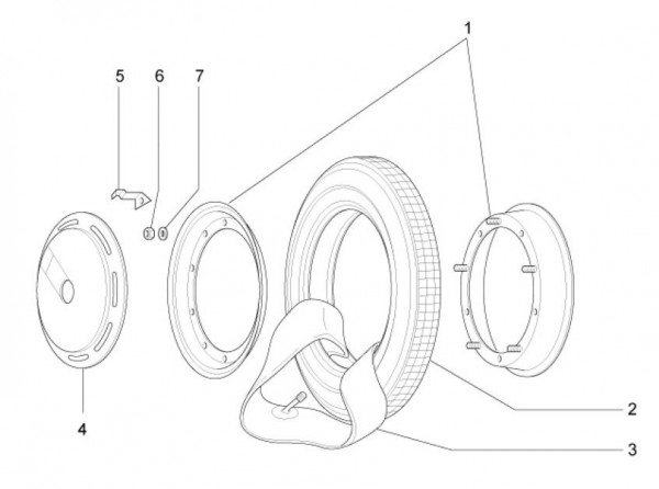 Radaufhängung Räder - Ape Mix 50ccm 2T AC 2014- ZAPC80000