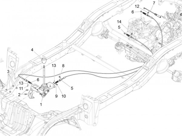 Motor Schalthebel - Porter Quargo 700ccm 4T LC 2014- ZAPP10000