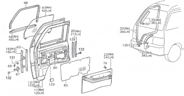 Fahrgestell Türen vorn II - Porter Porter 1000ccm 4T LC 1992-1998 ZAPS85