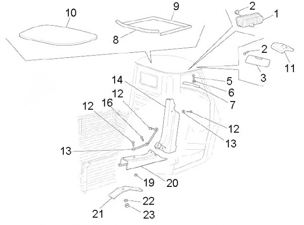 Fahrgestell Kabinenbauteile - Ape Mix 50ccm 2T AC 2013- ZAPC80000