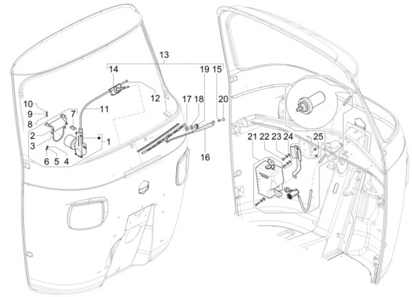 Elektrische Anlage Scheibenwischer - Calessino 200ccm 4T 3V AC 2015- ZAPT42PMC
