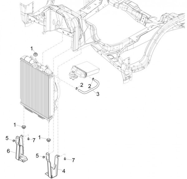 Fahrgestell Kühlanlage II - Porter Maxxi Multitech 1300ccm 4T LC 2016-