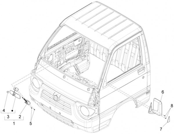 Lenker Rückspiegel - Porter Quargo 700ccm 4T LC 2007- ZAP4P10000