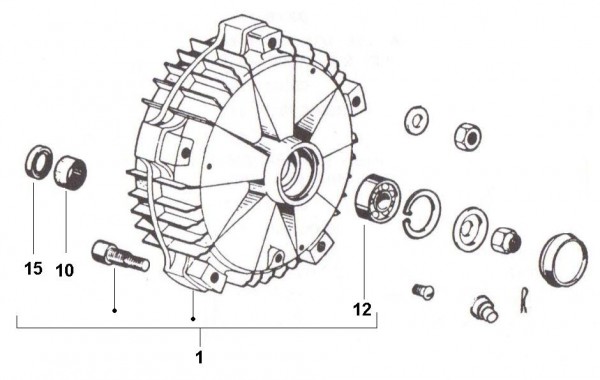 Radaufhängung Bremstrommel vorn - Ape Poker 422ccm 4T AC 1990-1993 M4R1T