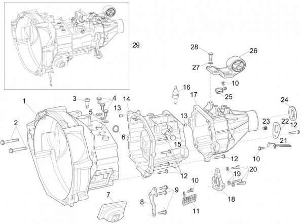 Motor Getriebegehäuse - Porter Maxxi Multitech 1300ccm 4T LC 2016-