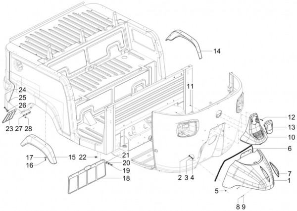 Fahrgestell Kotflügel - Calessino 200ccm 4T 3V AC 2013- ZAPT42PMC