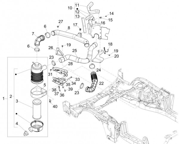 Motor Luftfilter - Porter Maxxi Multitech 1300ccm 4T LC 2015-