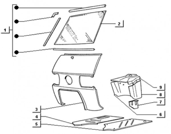 Fahrgestell Bauteile Fahrgestell - Ape TM 703 mit Lenkrad 220ccm 2T AC 1997-1999 ZAPT10000
