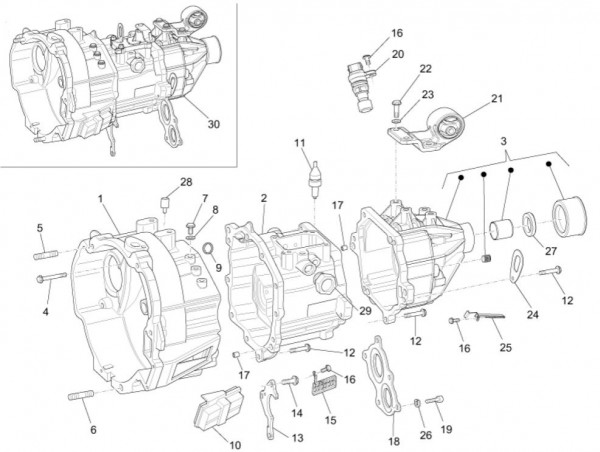 Motor Getriebegehäuse - Porter Maxxi Multitech 1300ccm 4T LC 2014- ZAPS90RJ