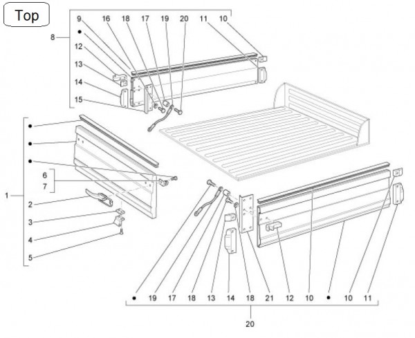 Fahrgestell Ladeflächenbauteile - Ape Mix 50ccm 2T AC 2015- ZAPC80000