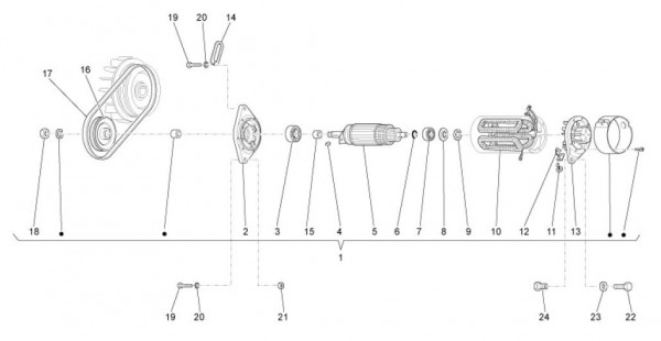 Motor Anlasser - Ape TM 703 mit Lenker 220ccm 2T AC 2008-2016 ZAPT10000