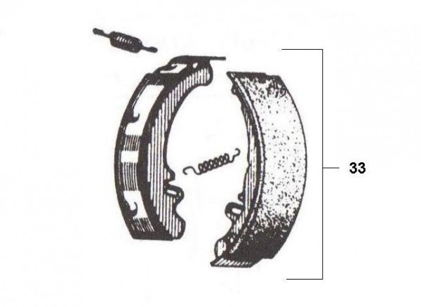Radaufhängung Bremsbacken vorn - Ape 220ccm 2T AC 1978-1983 MPM2T