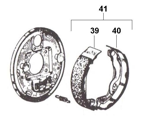Radaufhängung Bremsbacken hinten - Vespa Car 125ccm 2T AC 1970- MPF1T