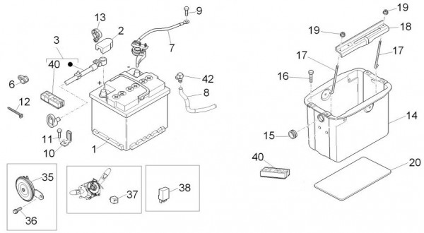 Elektrische Anlage Batterie - Porter D120 Diesel 1300ccm 4T LC 2014- ZAPS90VK