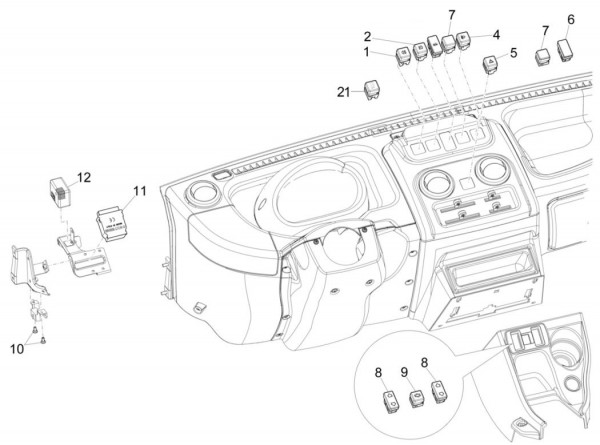 Elektrische Anlage Schalter - Porter Maxxi Multitech 1300ccm 4T LC 2017-