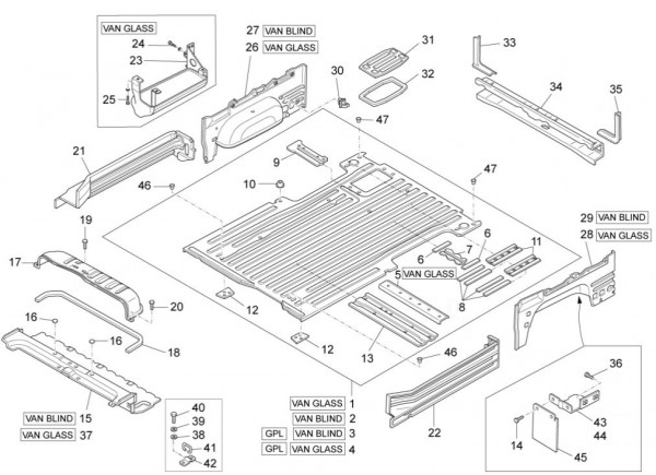 Fahrgestell Ladefläche - Porter Multitech 1300ccm 4T LC 2014- ZAPS90VJ