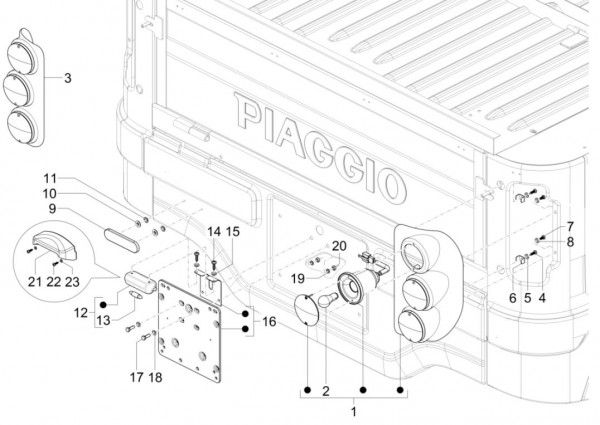 Elektrische Anlage Rücklicht - Calessino 200ccm 4T 3V AC 2017- ZAPT42P00