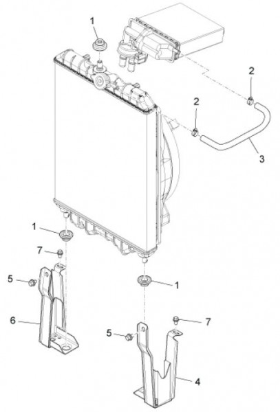 Fahrgestell Kühleranbauteile - Porter Maxxi Multitech 1300ccm 4T LC 2010- ZAPS90DJ