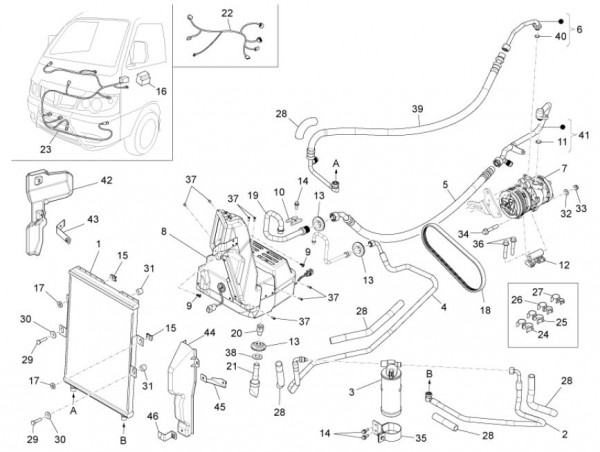 Fahrgestell Klimaanlage - Porter Maxxi D120 Diesel 1200ccm 4T LC 2013- ZAPS90RK