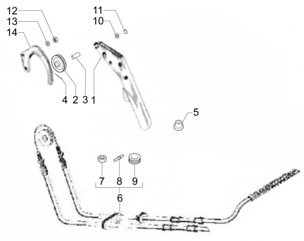 Bowdenzüge Handbremse - Classic 400 422ccm 4T 2V AC 2016- MBX000T58RC001005