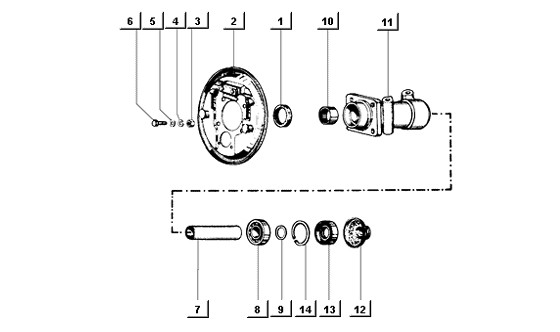 Radaufhängung Bremsankerplatte - Ape Mix 50ccm 2T AC 1998-2008 ZAPC80000
