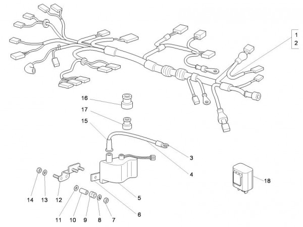 Elektrische Anlage Kabelbaum - Ape Mix 50ccm 2T AC 2016- ZAPC80000