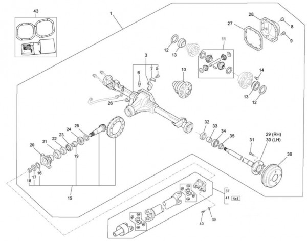 Motor Hinterachsantrieb - Porter Porter up Date 1300ccm 4T LC 2009-2010 ZAPS90VH