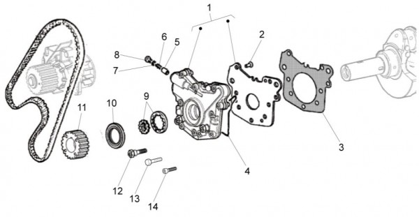Motor Ölpumpe - Porter Quargo 700ccm 4T LC 2011- ZAP4P10000