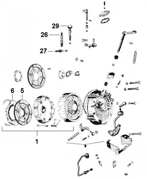 Motor Kupplung - Ape 220ccm 2T AC 1978- MPV2T