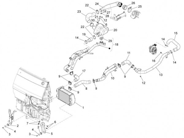 Fahrgestell Wärmeaustauscher - Porter Maxxi D120 Diesel 1200ccm 4T LC 2013- ZAPS90AK