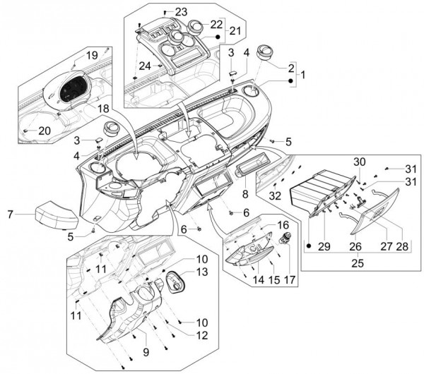 Lenker Armaturenbrett - Porter Maxxi Multitech 1300ccm 4T LC 2017-