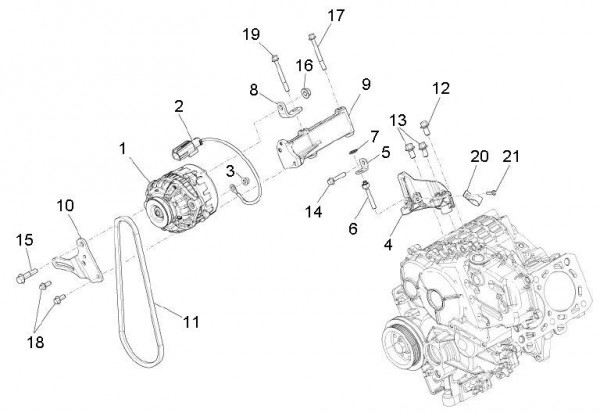 Motor Lichtmaschine - Porter D120 Diesel 1300ccm 4T LC 2011- ZAPS90VK