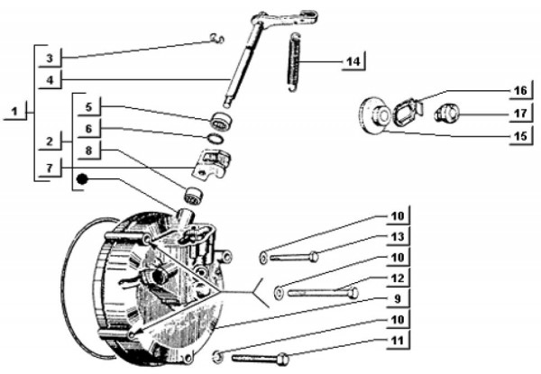 Motor Kupplungsdeckel - Ape TM 703 mit Lenker 220ccm 2T AC 2000-2007 ATM3T