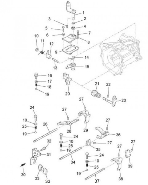 Motor Schalthebel - Porter Porter up Date 1300ccm 4T LC 2009-2010 ZAPS90TH