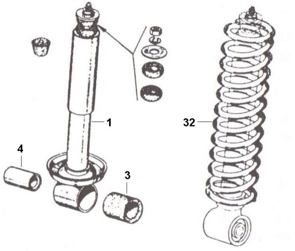 Radaufhängung Stoßdämpfer vorn - Ape 220ccm 2T AC 1978- MPV2T