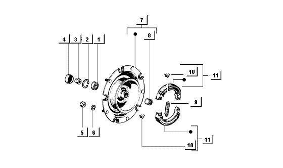 Radaufhängung Bremstrommel vorn - Ape Mix 50ccm 2T AC 1998-2008 ZAPC80000