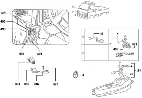 Elektrische Anlage Schalter - Porter Porter Diesel 1400ccm 4T LC 1998-2004 ZAPS85000007