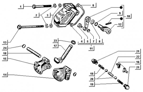 Motor Schaltgabel - Ape TM 703 mit Lenkrad 220ccm 2T AC 2000-2007 ATM3T