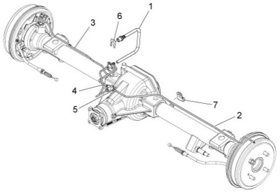Radaufhängung Bremsleitungen hinten - Porter Multitech 1300ccm 4T LC 2014- ZAPS90VJ