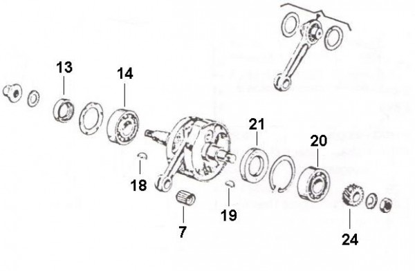 Motor Kurbelwelle - Ape 125ccm 2T AC 1970-1974 TM1T