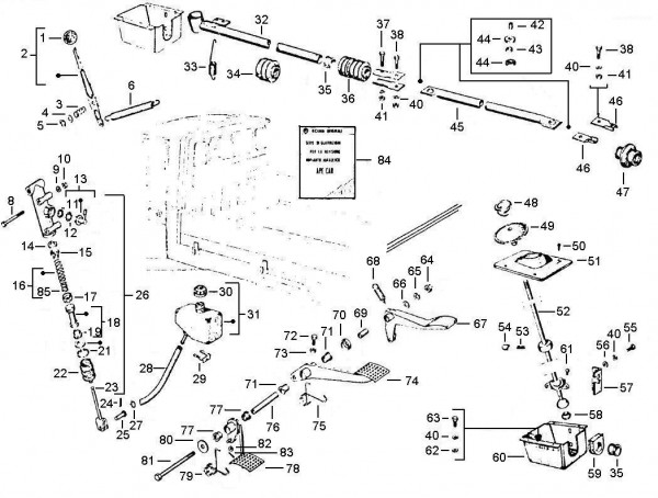 Fahrgestell Pedale - Vespa Car 200ccm 2T AC 1983- AF3T