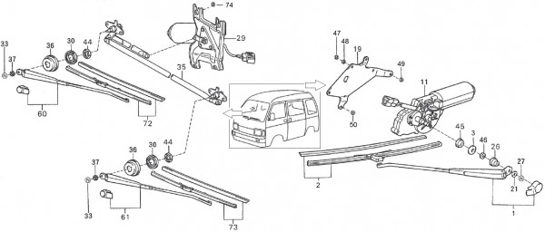 Elektrische Anlage Scheibenwischer - Porter Porter 1000ccm 4T LC 1992-1998 ZAPS85