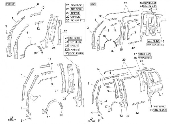 Fahrgestell Rahmen seitlich - Porter Multitech 1300ccm 4T LC 2010- ZAPS90CJ