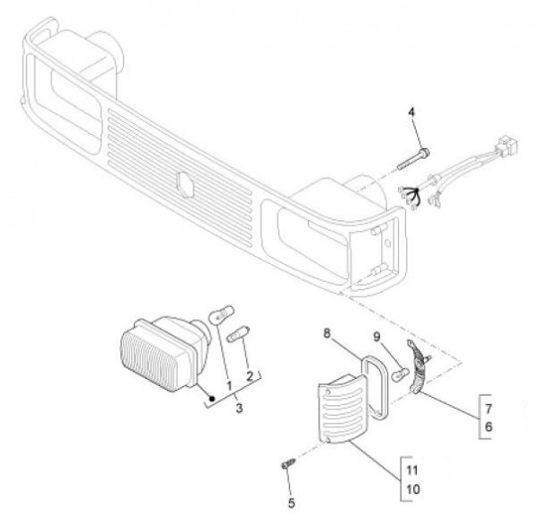 Elektrische Anlage Scheinwerfer - Ape TM 703 mit Lenkrad 220ccm 2T AC 2008-2016 ZAPT10000