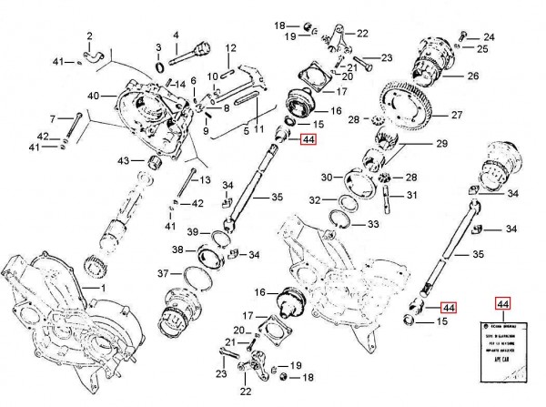 Radaufhängung Hinterachsantrieb - Vespa Car 200ccm 2T AC 1983- AF3T