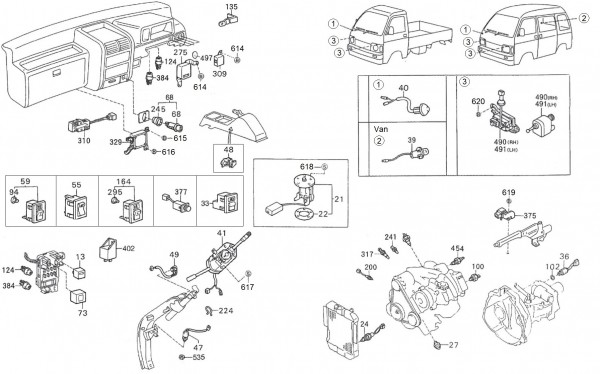 Elektrische Anlage Schalter - Porter Porter 1000ccm 4T LC 1992-1998 ZAPS85
