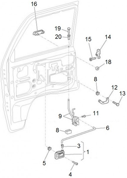 Fahrgestell Türbauteile vorn - Porter Porter Electric ccm 2012- ZAPS9E