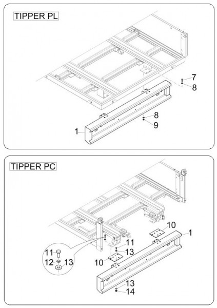 Fahrgestell Hinterabdeckung - Porter Maxxi Multitech 1300ccm 4T LC 2016-